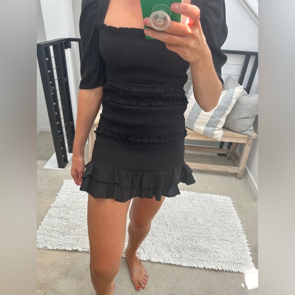 Favlux Black Puff Sleeve Square Neck Mini Dress | Size L - Picture 6 of 13